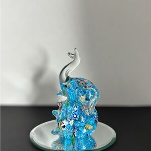 Vintage Murano style Millefiori Glass Elephant Figurine/Paperweight